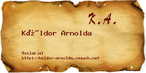 Káldor Arnolda névjegykártya